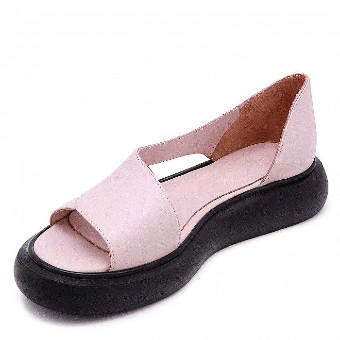 Розови асиметрични сандали - 47525