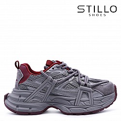 Модни сиви сникърси с платформа – 48004 — Stillo-bg.com Модни сиви сникърси с платформа – 48004