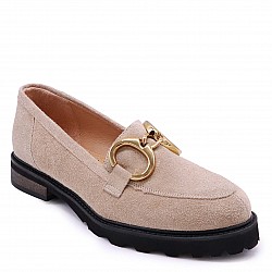 Дамски велурени мокасини в бежово – 50529